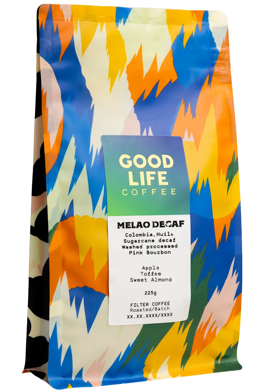 MELAO DECAF, PINK BOURBON, KOLUMBIA - KOFEIINITON SUODATINKAHVI